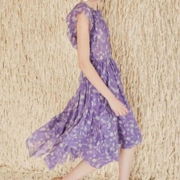 Ulla Johnson Caterina Dress - Iris 100% Silk Size 6 - Picture 10 of 13